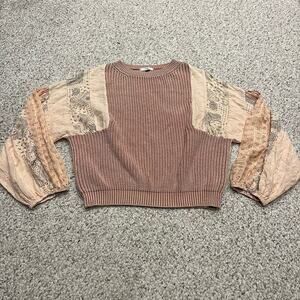 Fate Knit Patchwork Boho Sleeves L Cottagecore Embroidered Feminine Casual